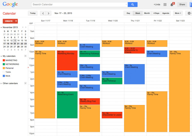 Google Calendar Schedule 640x456